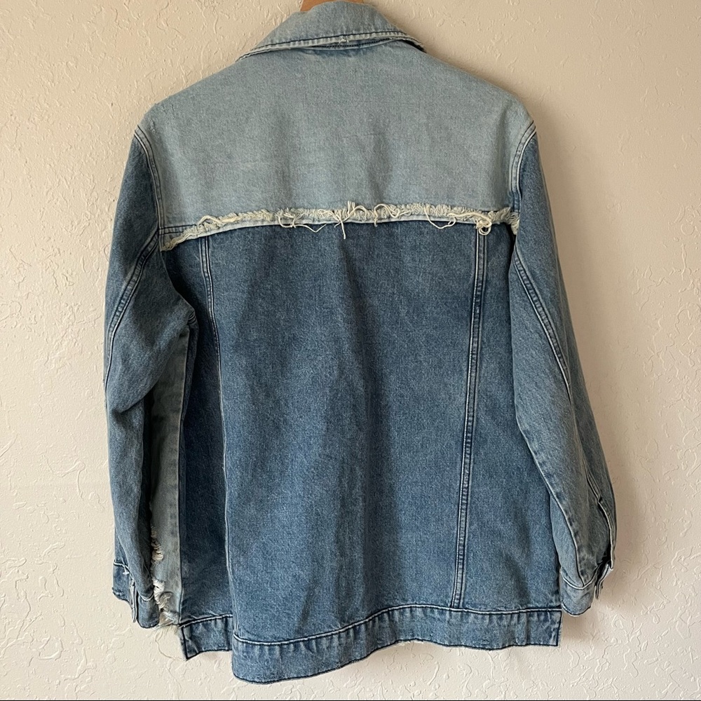 NEW Free People Denim Jacket Raw Edge Front S - Picture 8 of 15